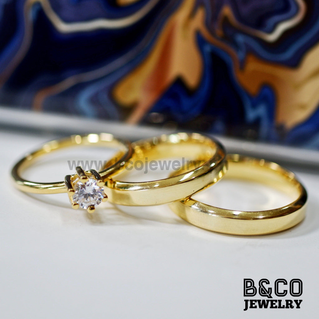 B&Co Jewelry Wedding Band + Engagement Ring Set Limerick Set
