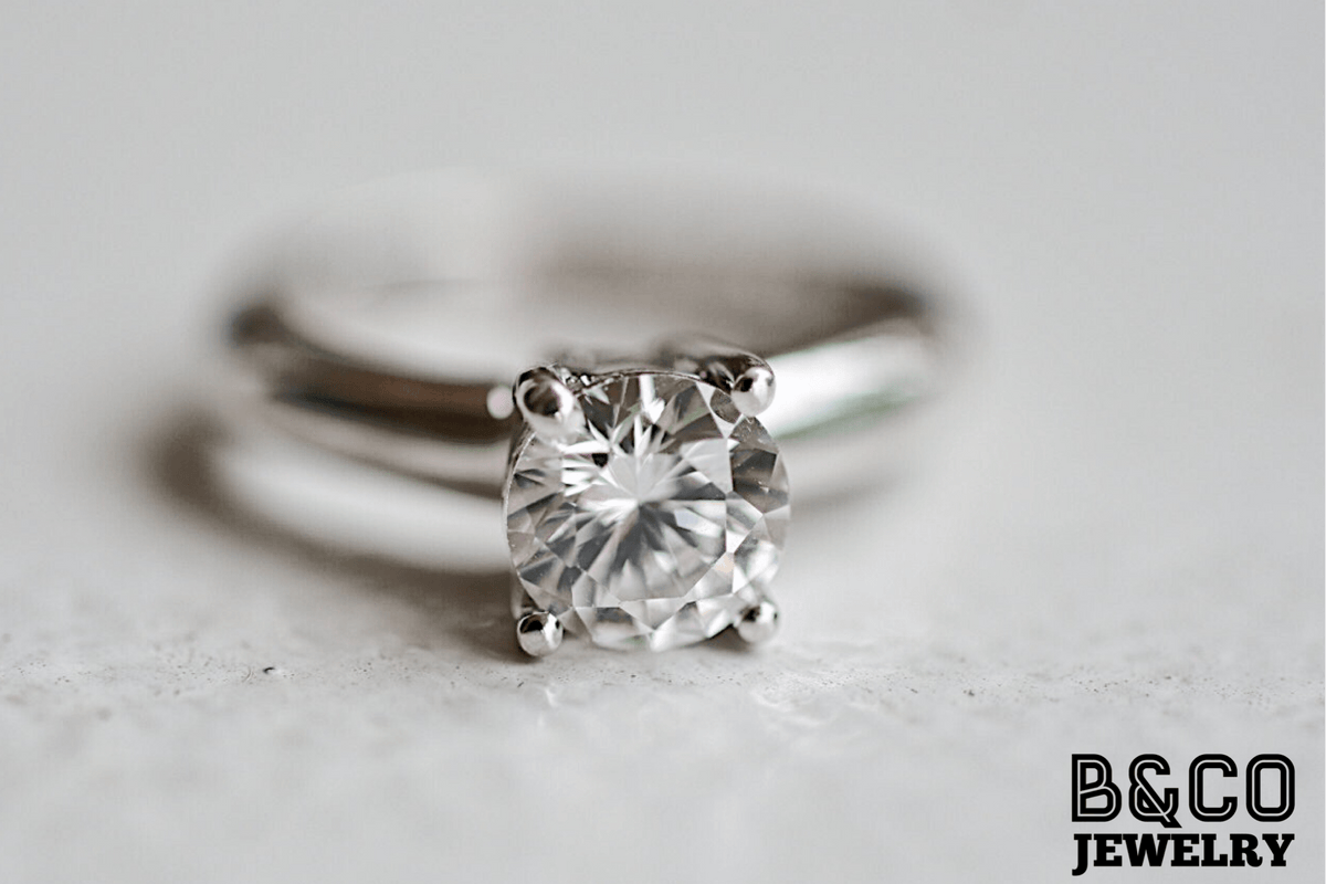 1ct Solitaire 3mm Engagement Ring B&Co Jewelry