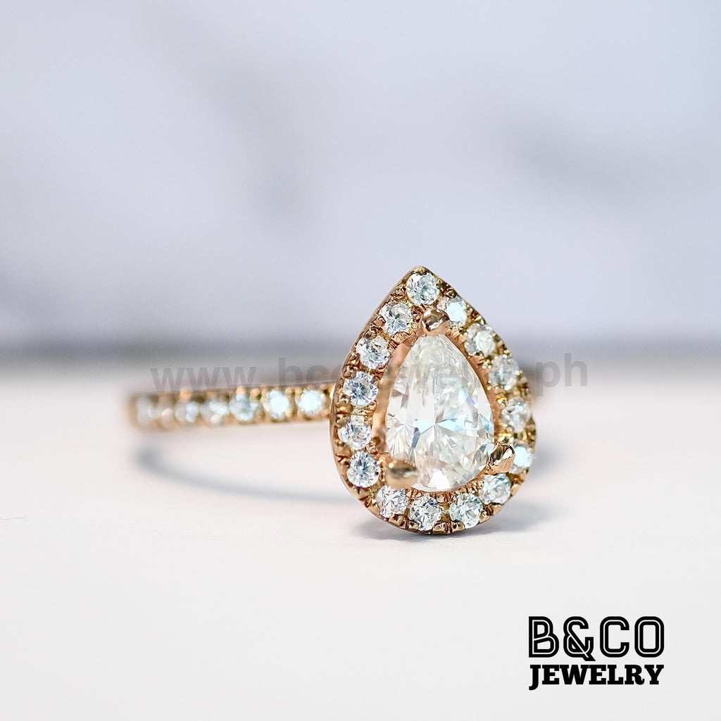 B&Co Jewelry Engagement Ring 1ct Turin Pear Engagement Ring