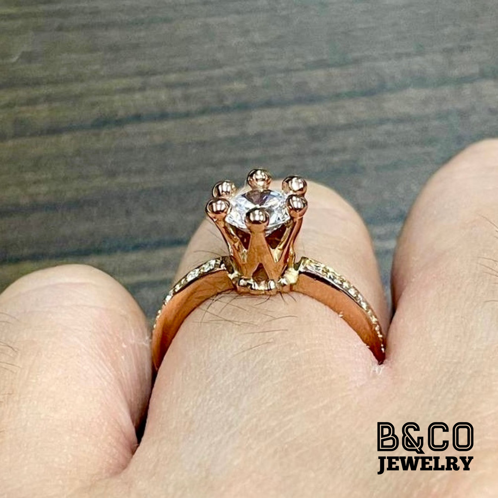 1ct Royal Crown Engagement Ring (ON HAND) - B&Co Jewelry