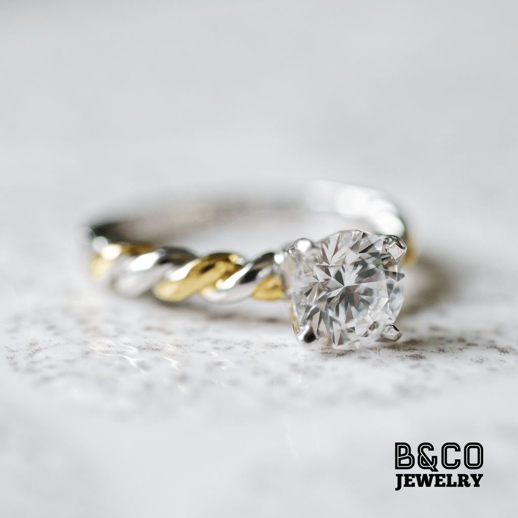 1.5ct Omis Two-Tone Engagement Ring - B&Co Jewelry