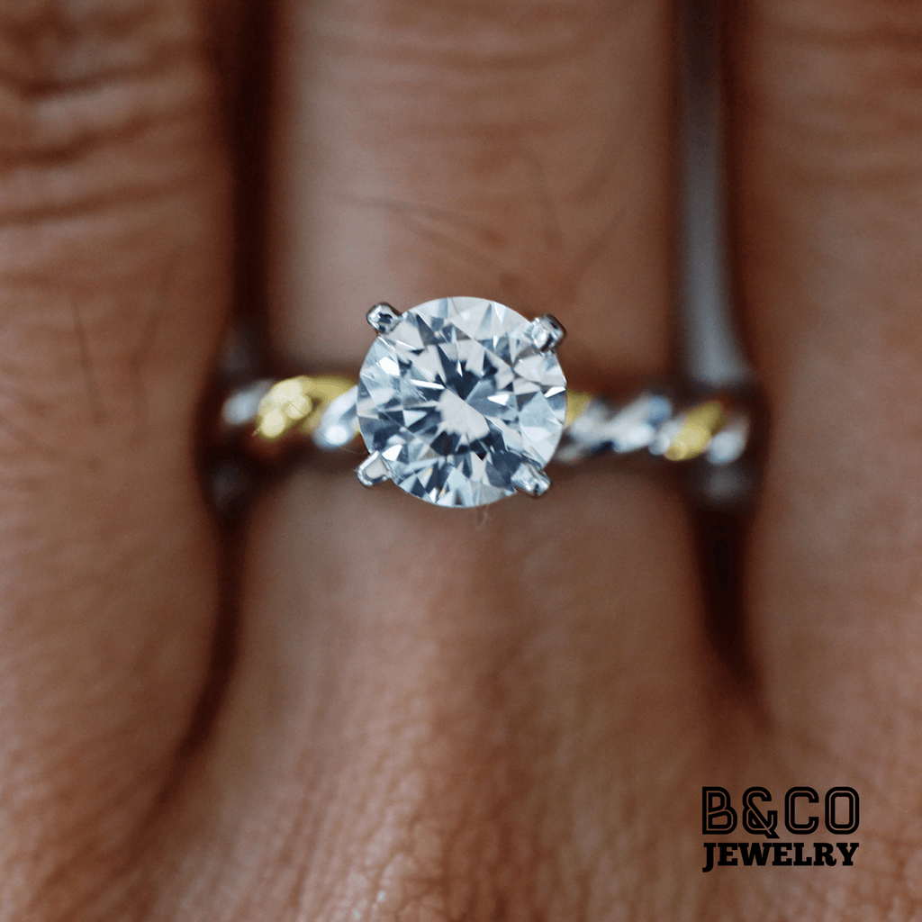 1.5ct Omis Two-Tone Engagement Ring - B&Co Jewelry