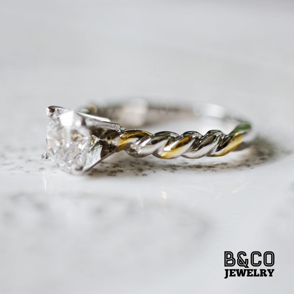 1.5ct Omis Two-Tone Engagement Ring - B&Co Jewelry