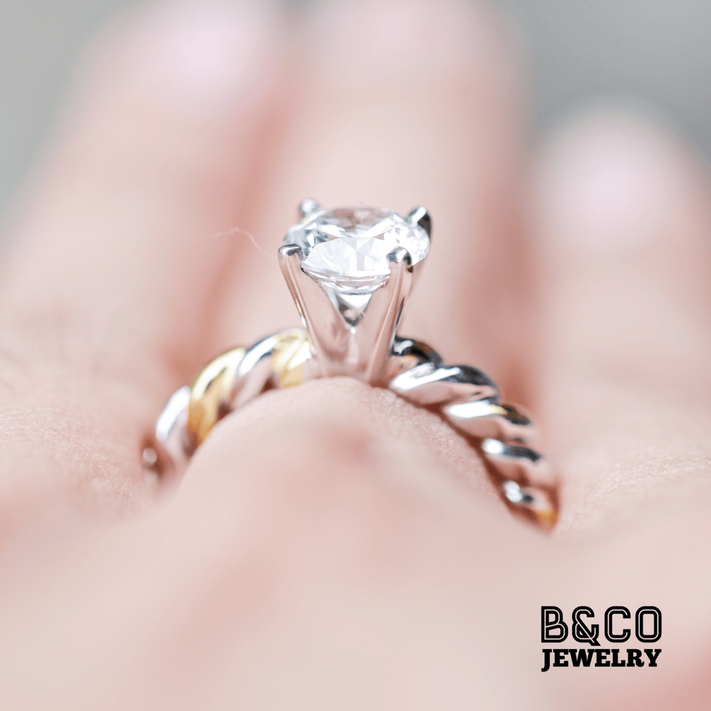 1.5ct Omis Two-Tone Engagement Ring - B&Co Jewelry