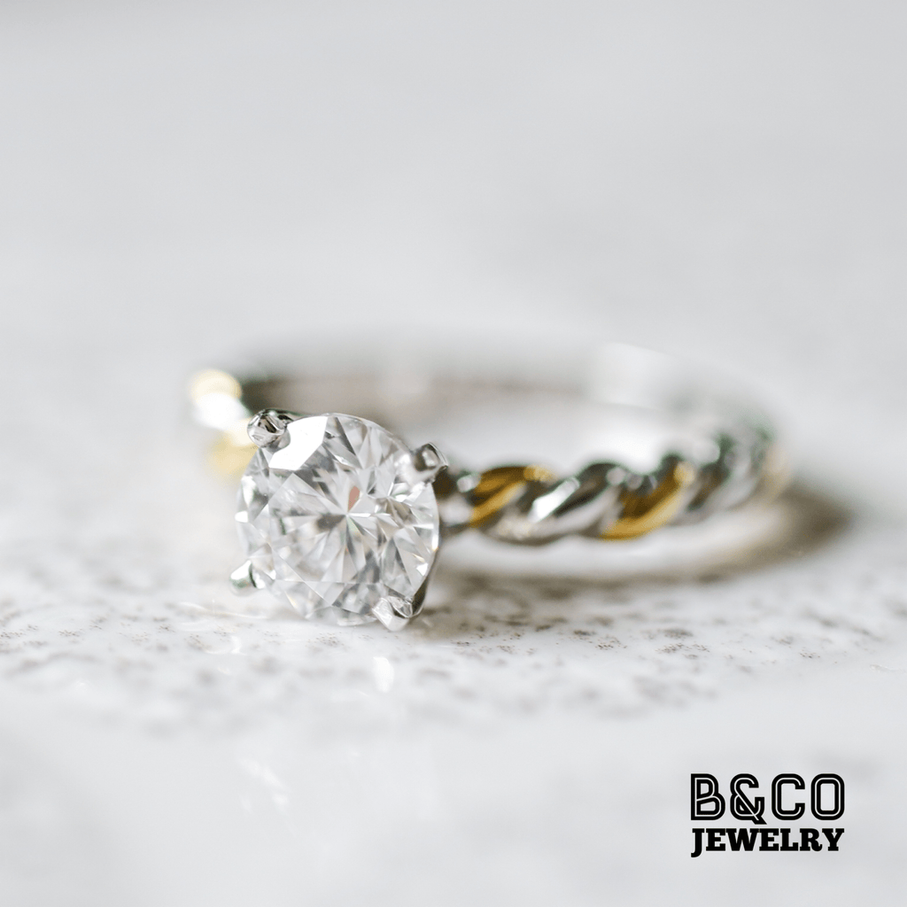 1.5ct Omis Two-Tone Engagement Ring - B&Co Jewelry