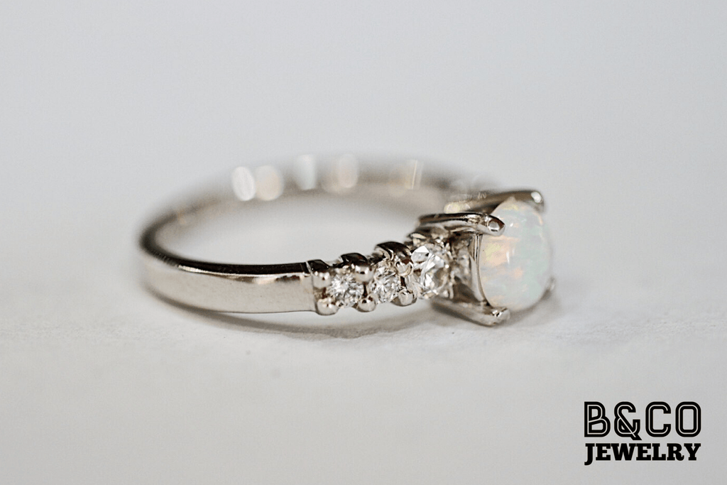 1.5ct Slovenia Opal Engagement Ring - B&Co Jewelry
