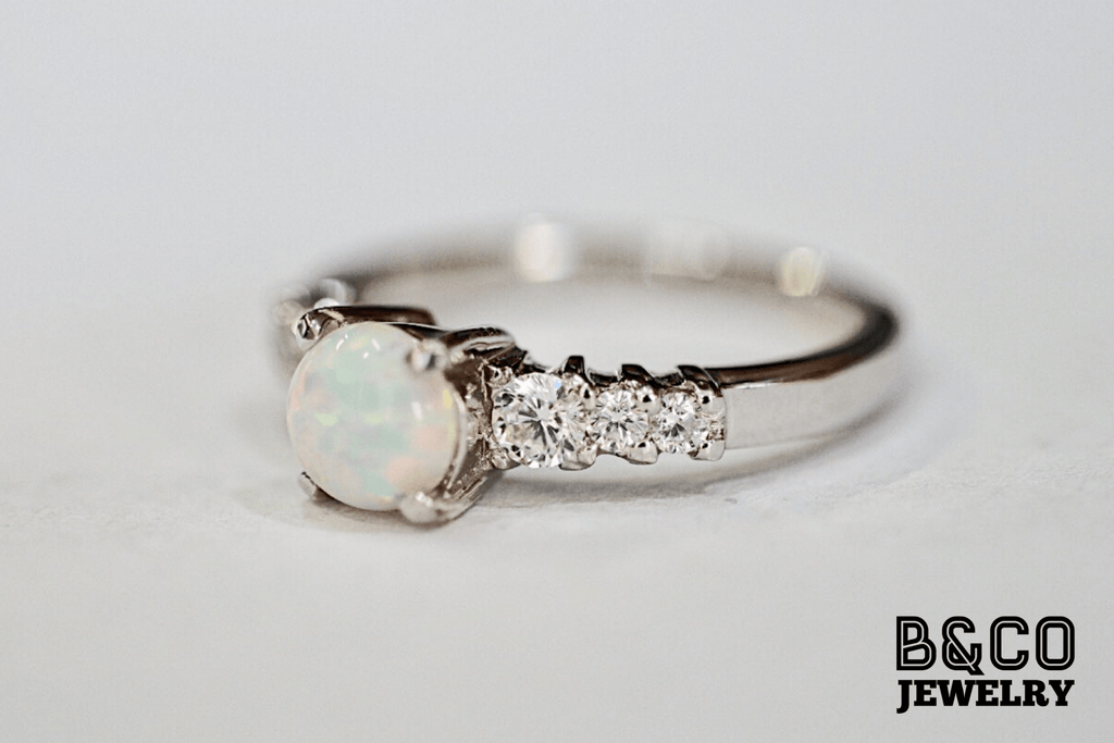 1.5ct Slovenia Opal Engagement Ring - B&Co Jewelry