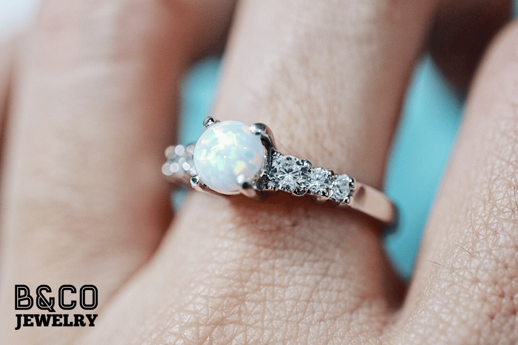 1.5ct Slovenia Opal Engagement Ring - B&Co Jewelry