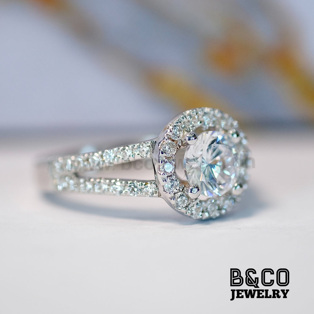 1ct Helsinki Halo Engagement Ring - B&Co Jewelry