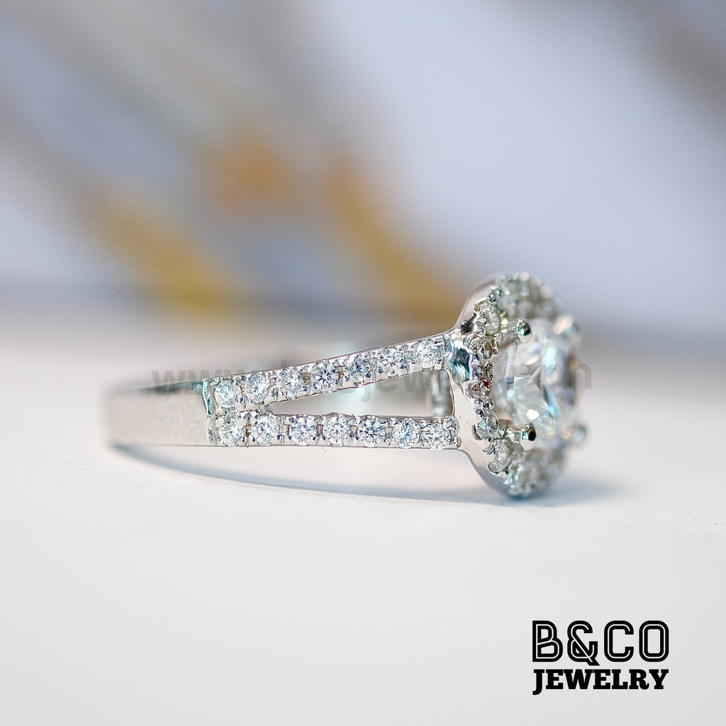 1ct Helsinki Halo Engagement Ring - B&Co Jewelry