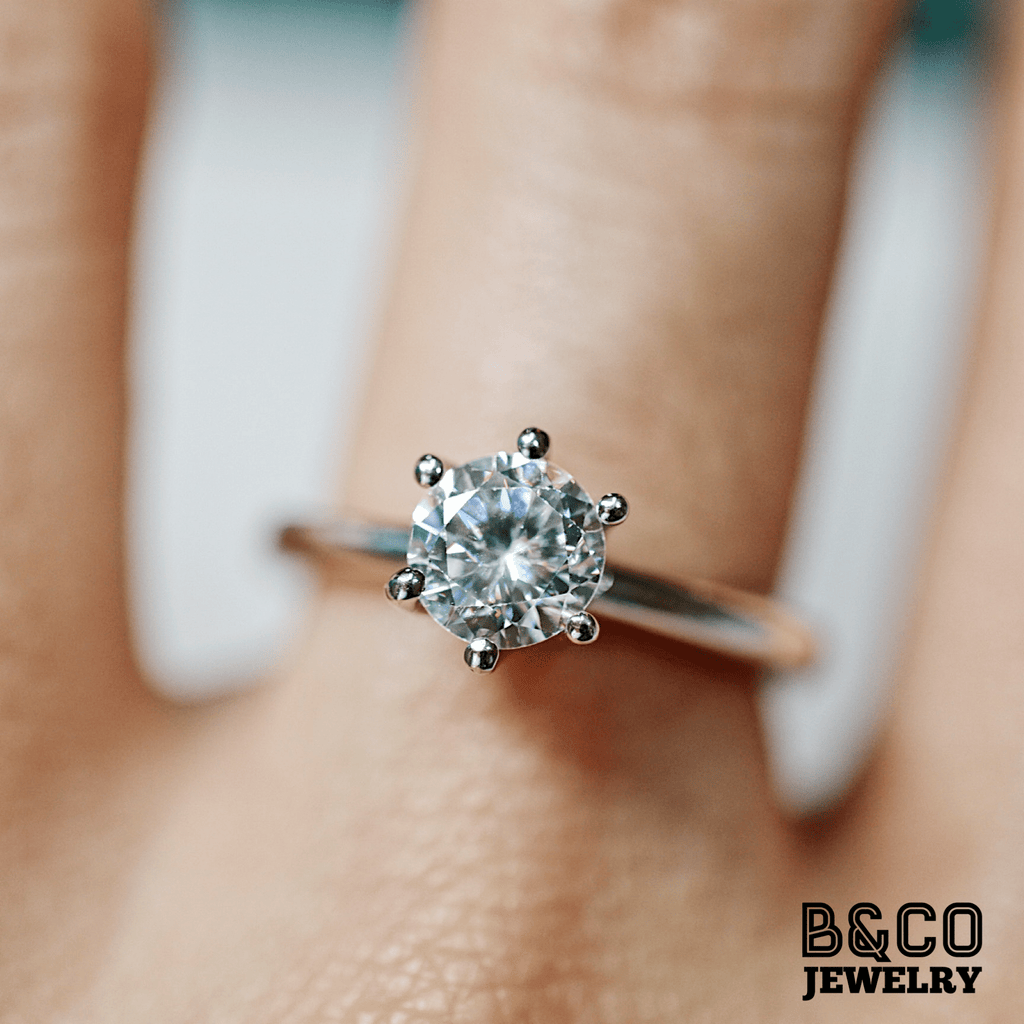 1ct Solitaire 6-prong Engagement Ring - B&Co Jewelry