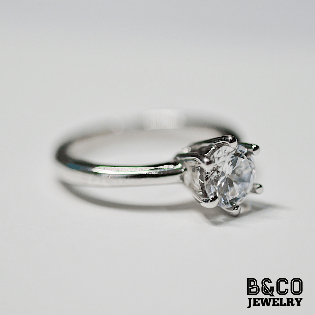 1ct Solitaire 6-prong Engagement Ring - B&Co Jewelry