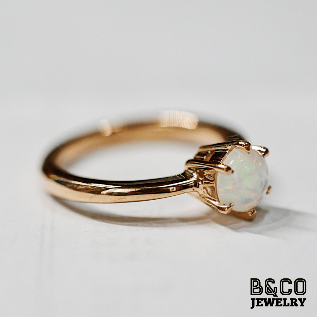 1ct Solitaire Opal Engagement Ring - B&Co Jewelry