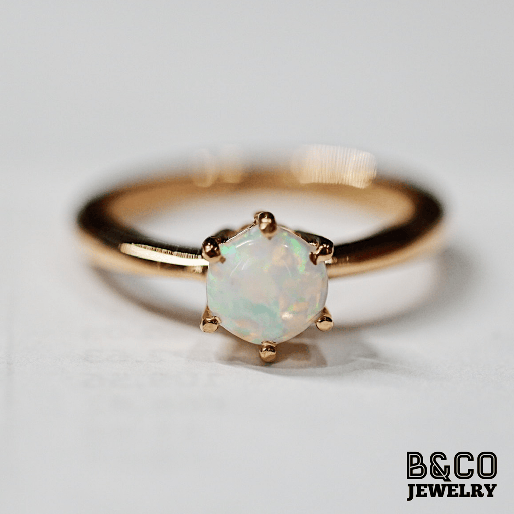 1ct Solitaire Opal Engagement Ring - B&Co Jewelry