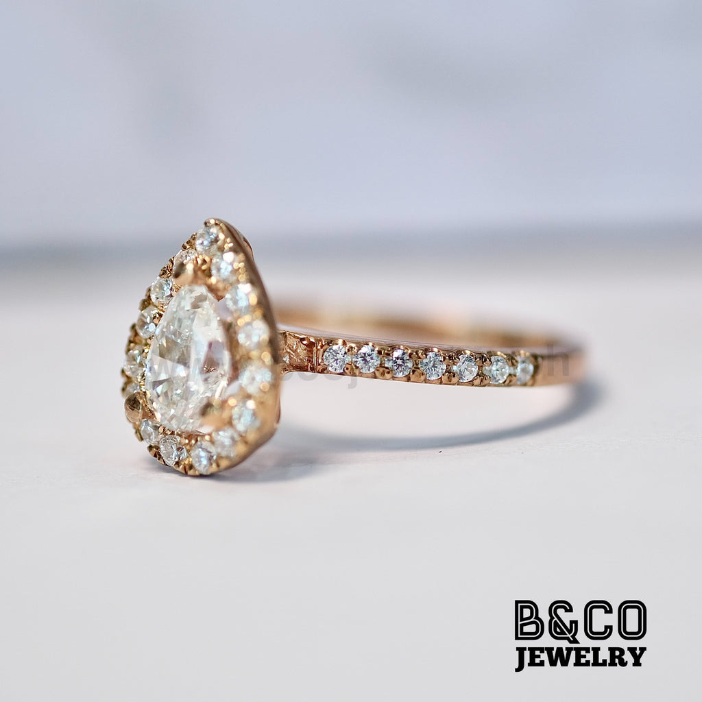1ct Turin Pear Engagement Ring - B&Co Jewelry