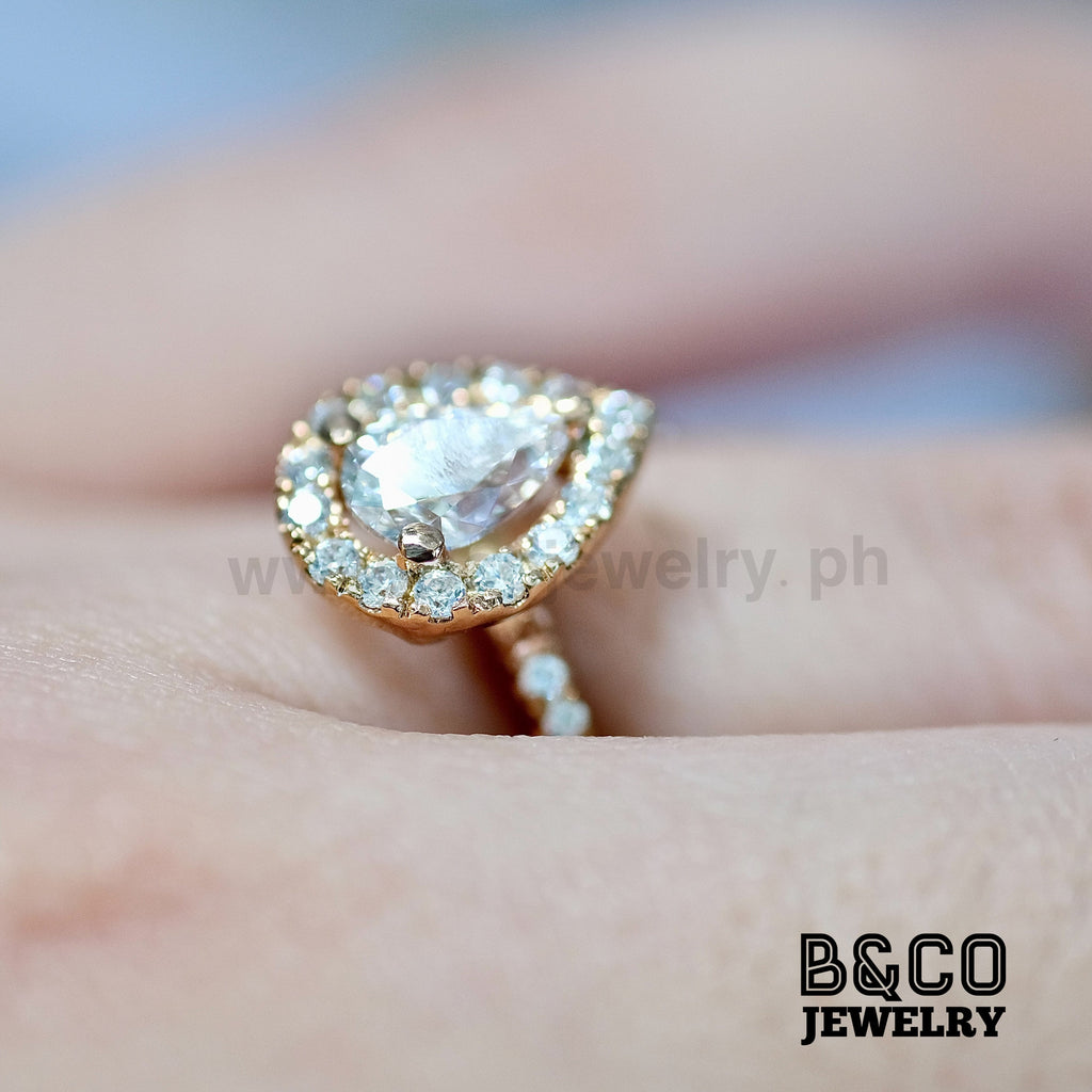 1ct Turin Pear Engagement Ring - B&Co Jewelry