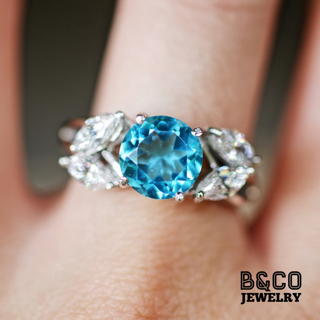 2ct Flower Engagement Ring - B&Co Jewelry