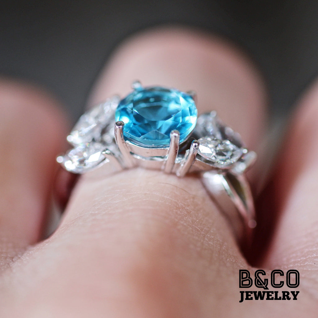 2ct Flower Engagement Ring - B&Co Jewelry