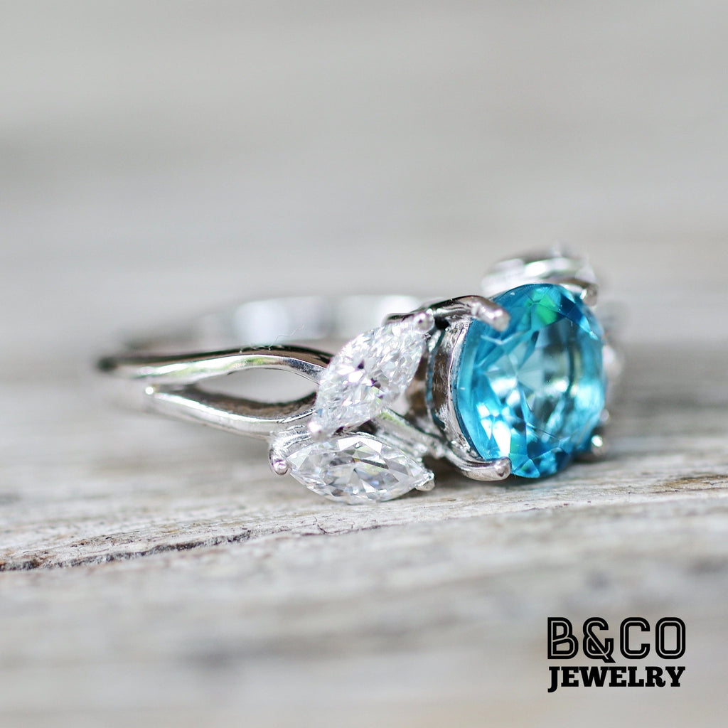 2ct Flower Engagement Ring - B&Co Jewelry