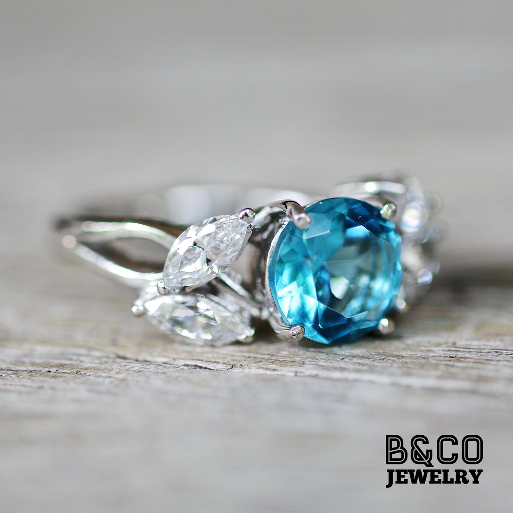 2ct Flower Engagement Ring - B&Co Jewelry