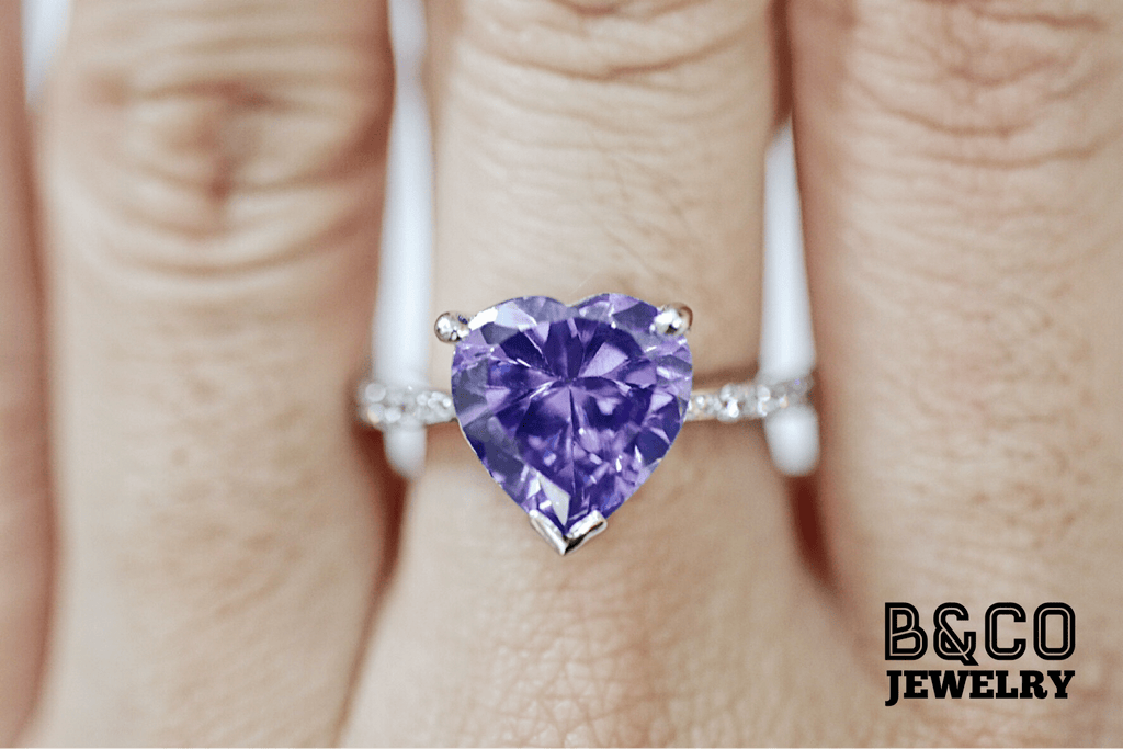 3ct Heart Gemstone Engagement Ring - B&Co Jewelry