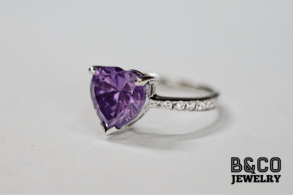 3ct Heart Gemstone Engagement Ring - B&Co Jewelry
