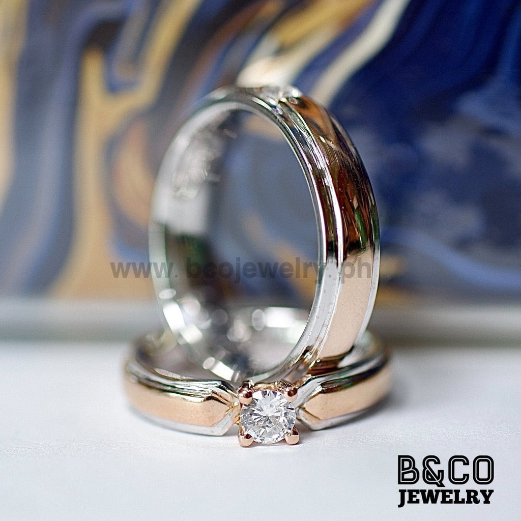Capri Two Tone Wedding Rings - B&Co Jewelry