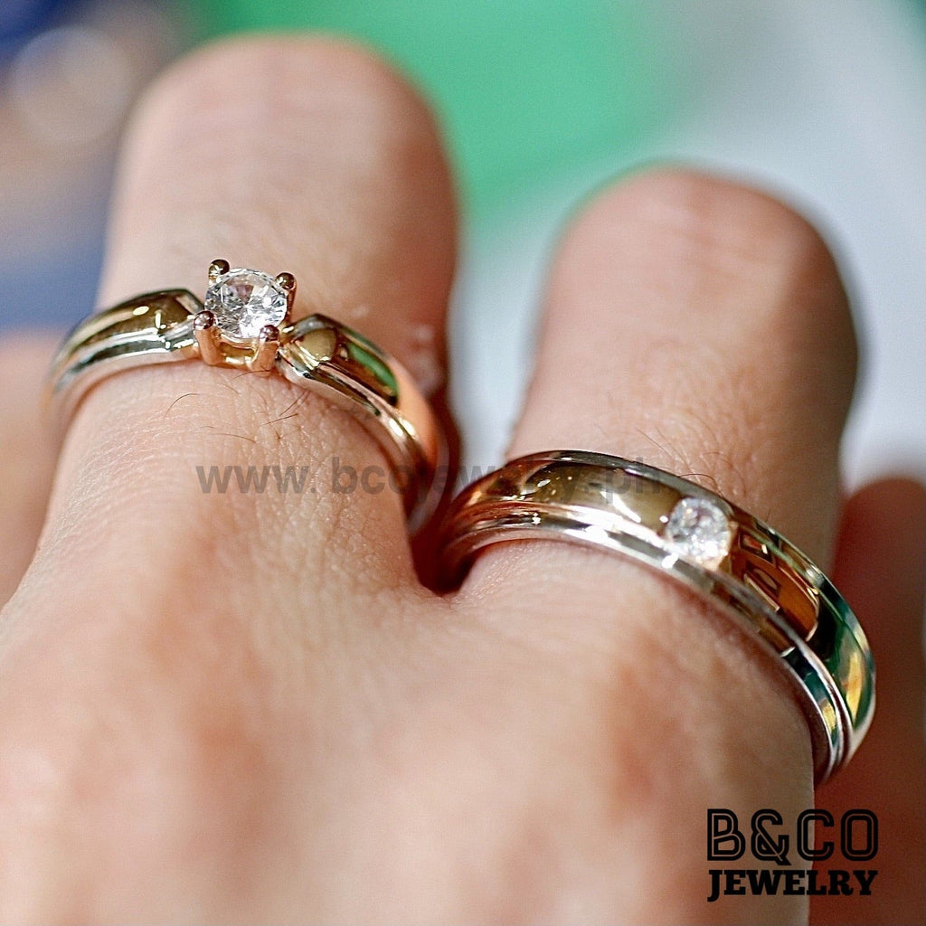 Capri Two Tone Wedding Rings - B&Co Jewelry