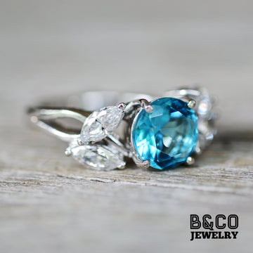 B&Co Jewelry Engagement Ring 2ct Flower Engagement Ring