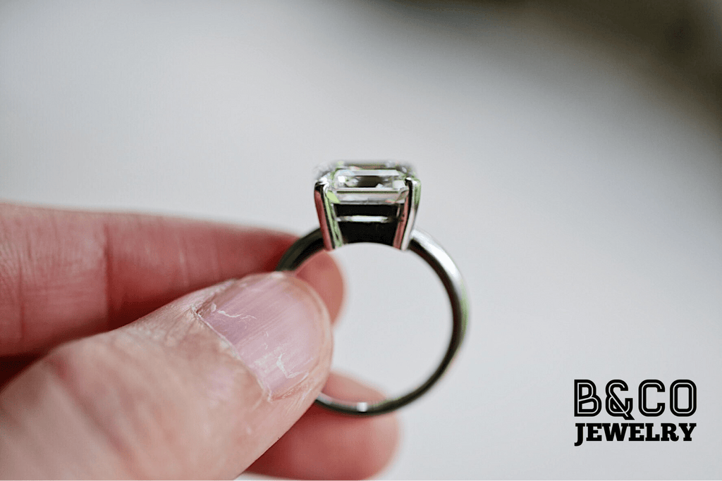 B&Co Jewelry Engagement Ring 3ct Asscher Cut Engagement Ring