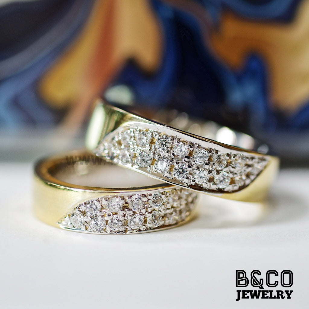 Erice Two Tone Wedding Rings - B&Co Jewelry