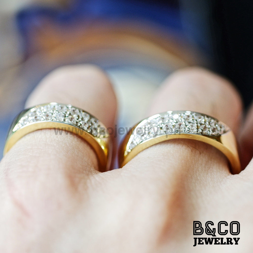 Erice Two Tone Wedding Rings - B&Co Jewelry