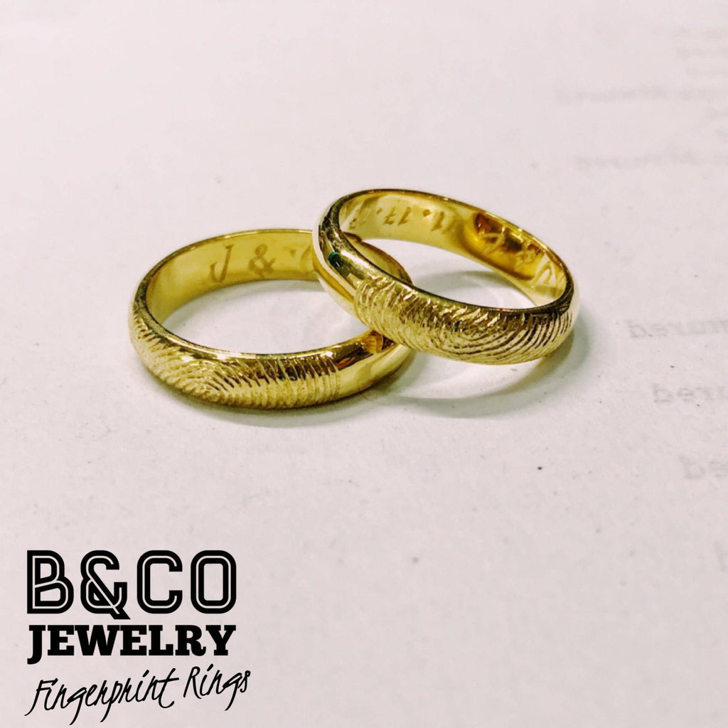 Fingerprint Wedding Rings - B&Co Jewelry