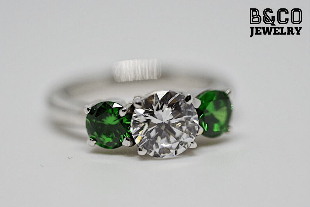 B&Co Jewelry Gemstone Ring 1.5ct Bordeaux Gemstone Engagement Ring