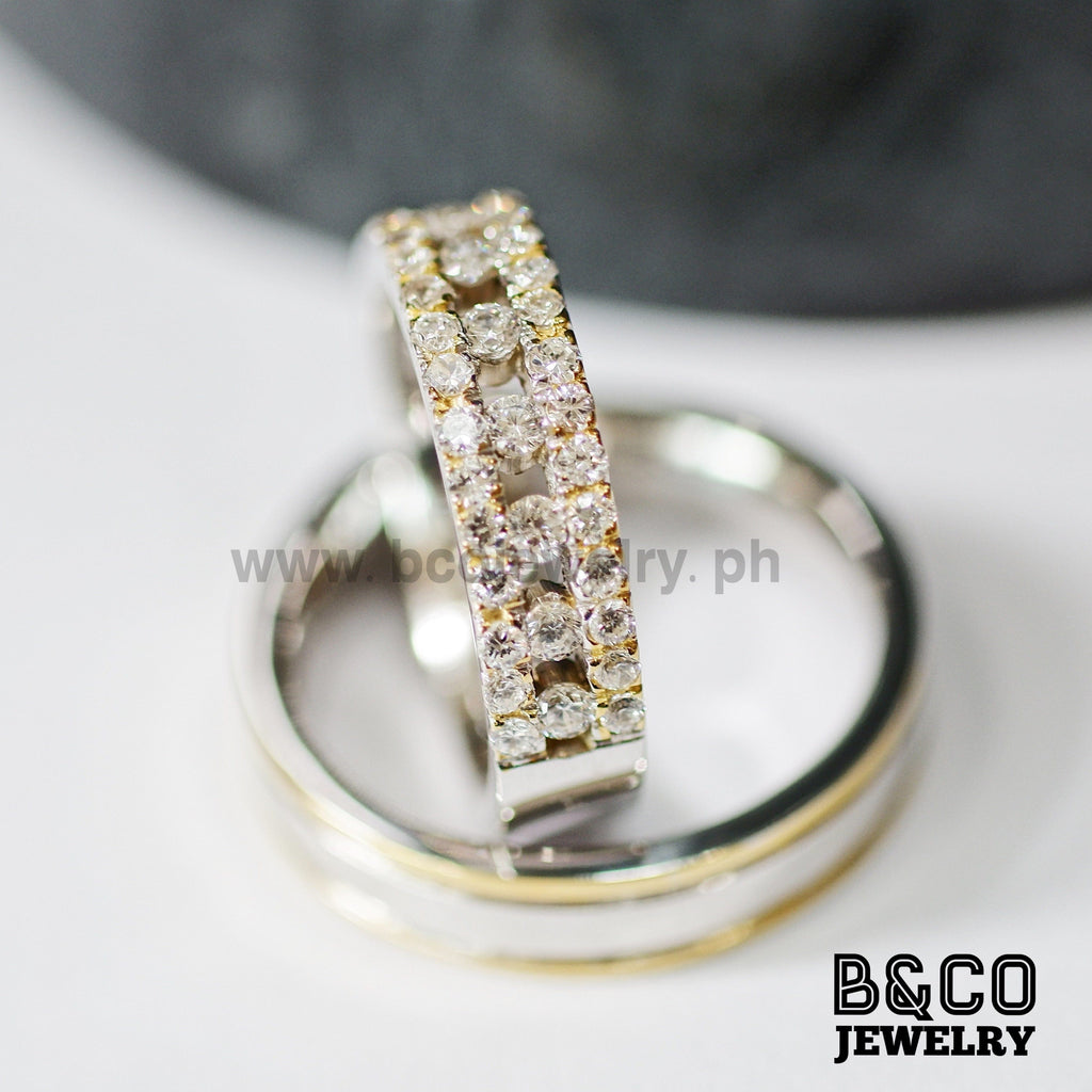 Giardini Two Tone Wedding Rings - B&Co Jewelry