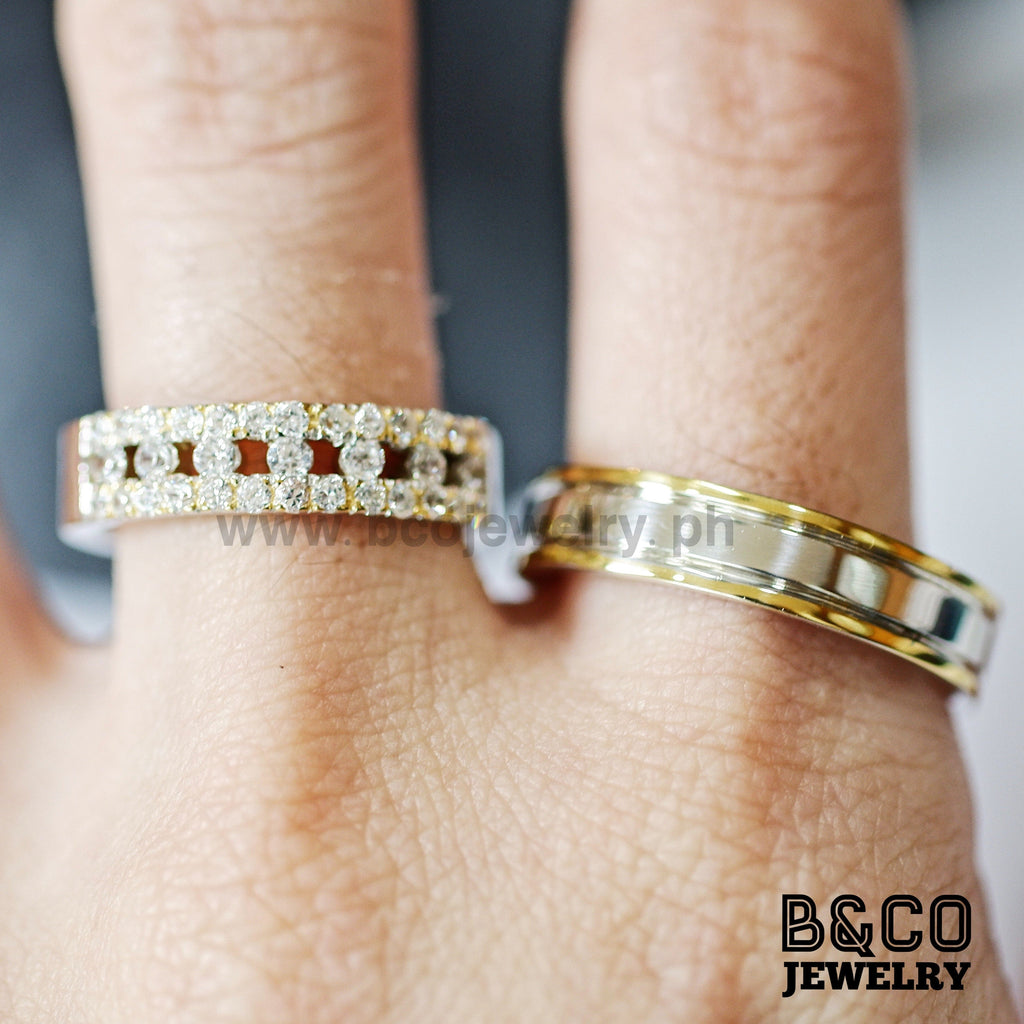 Giardini Two Tone Wedding Rings - B&Co Jewelry