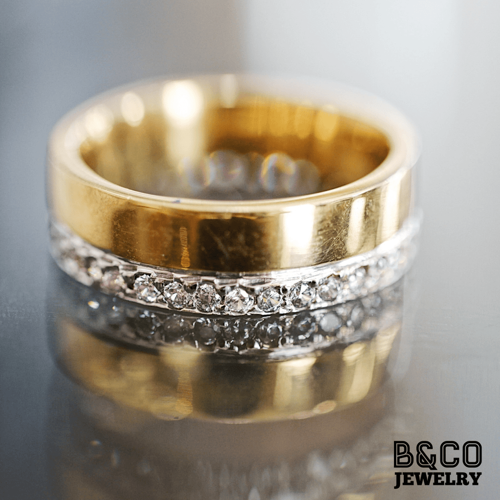 Luxor Two Tone Wedding Rings - B&Co Jewelry