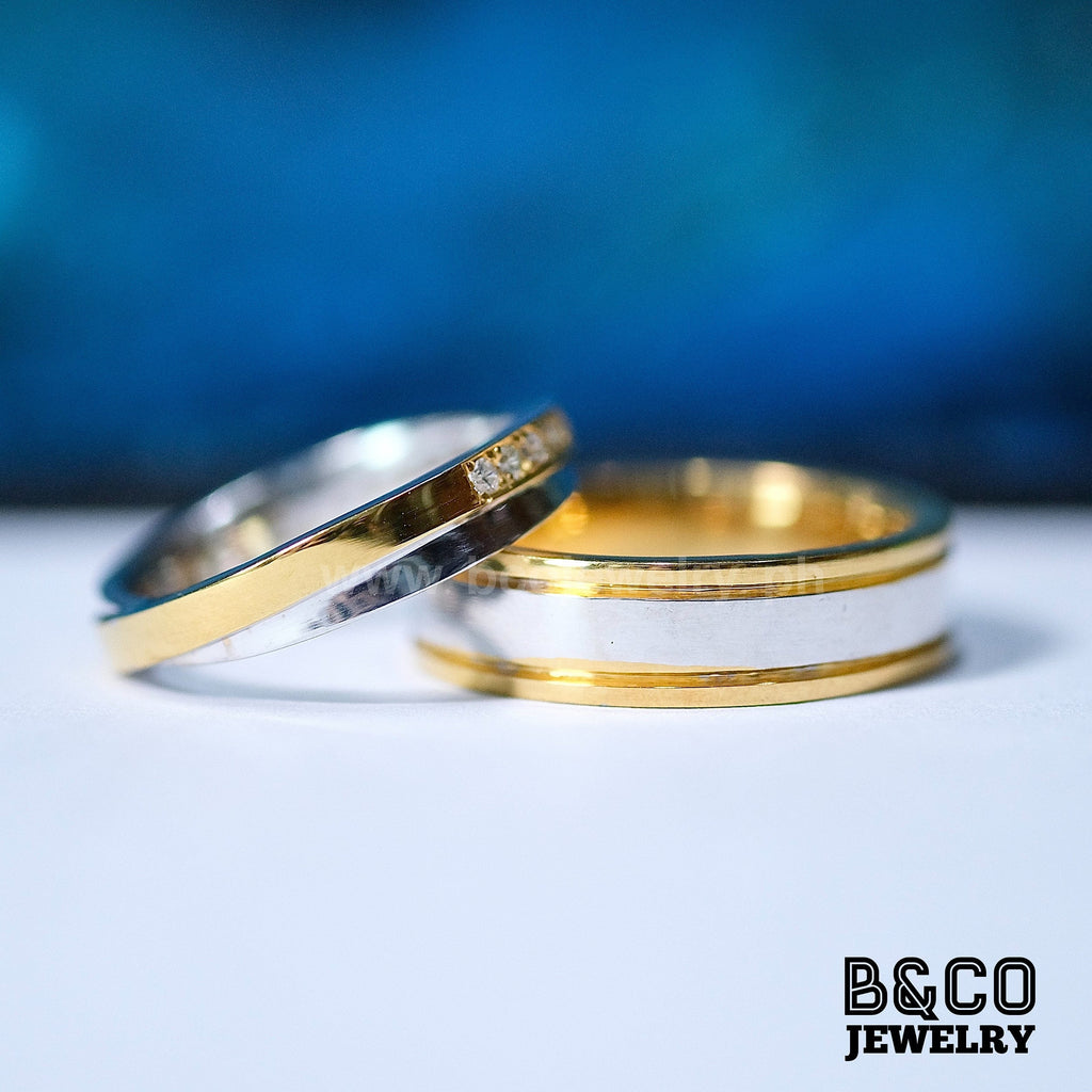 Marbella Two Tone Wedding Rings - B&Co Jewelry