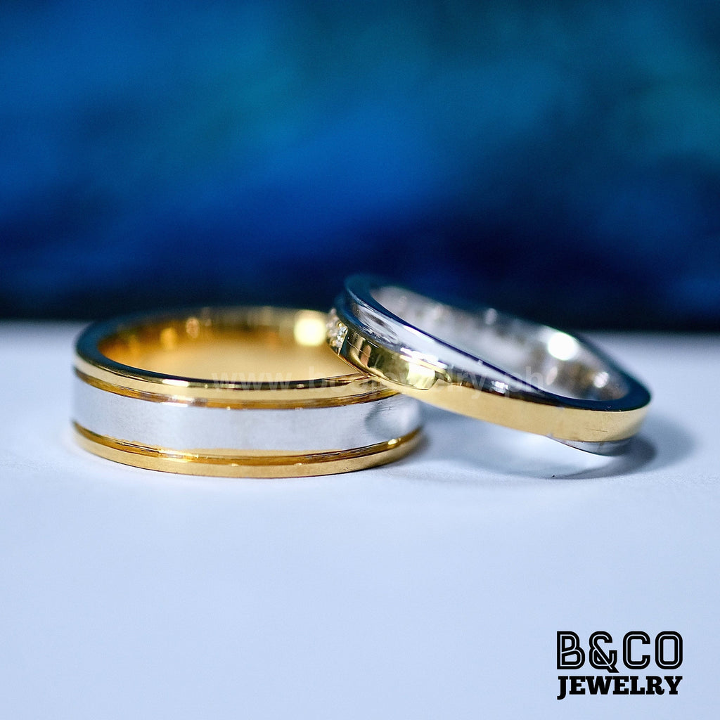Marbella Two Tone Wedding Rings - B&Co Jewelry