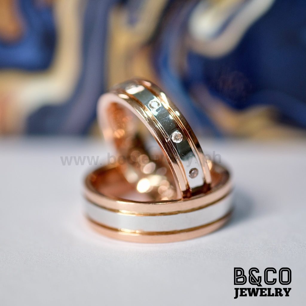 Munich Two Tone Wedding Rings - B&Co Jewelry