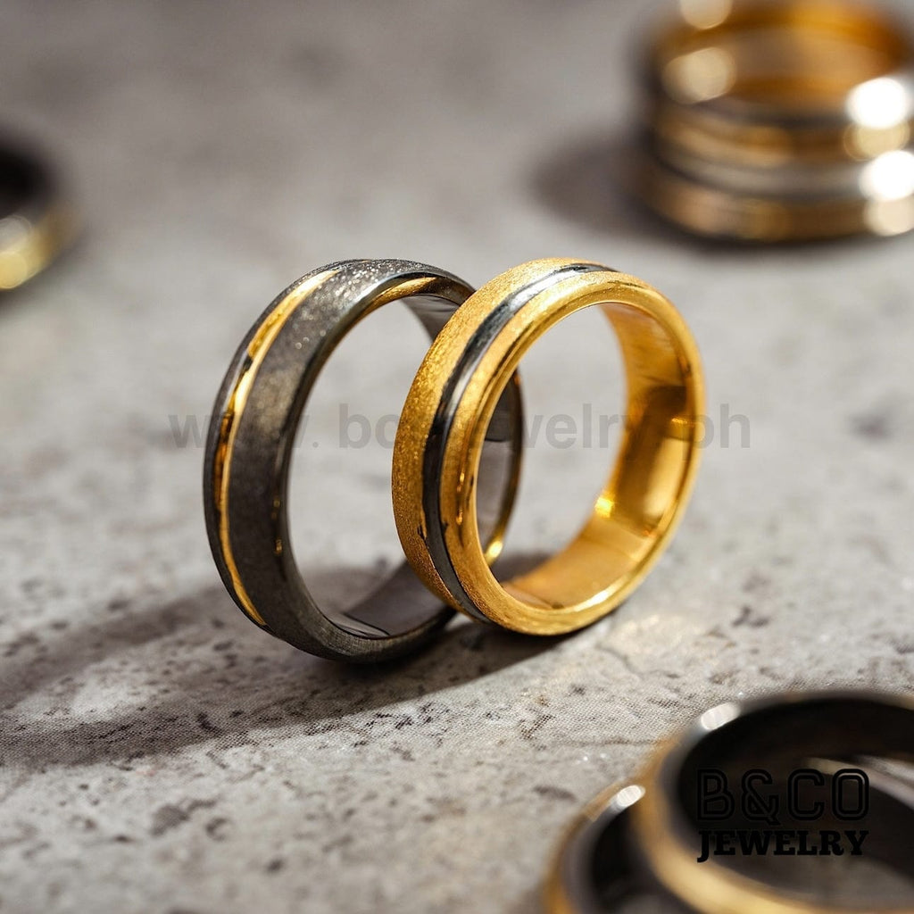 Olympus Code Black Wedding Rings - B&Co Jewelry