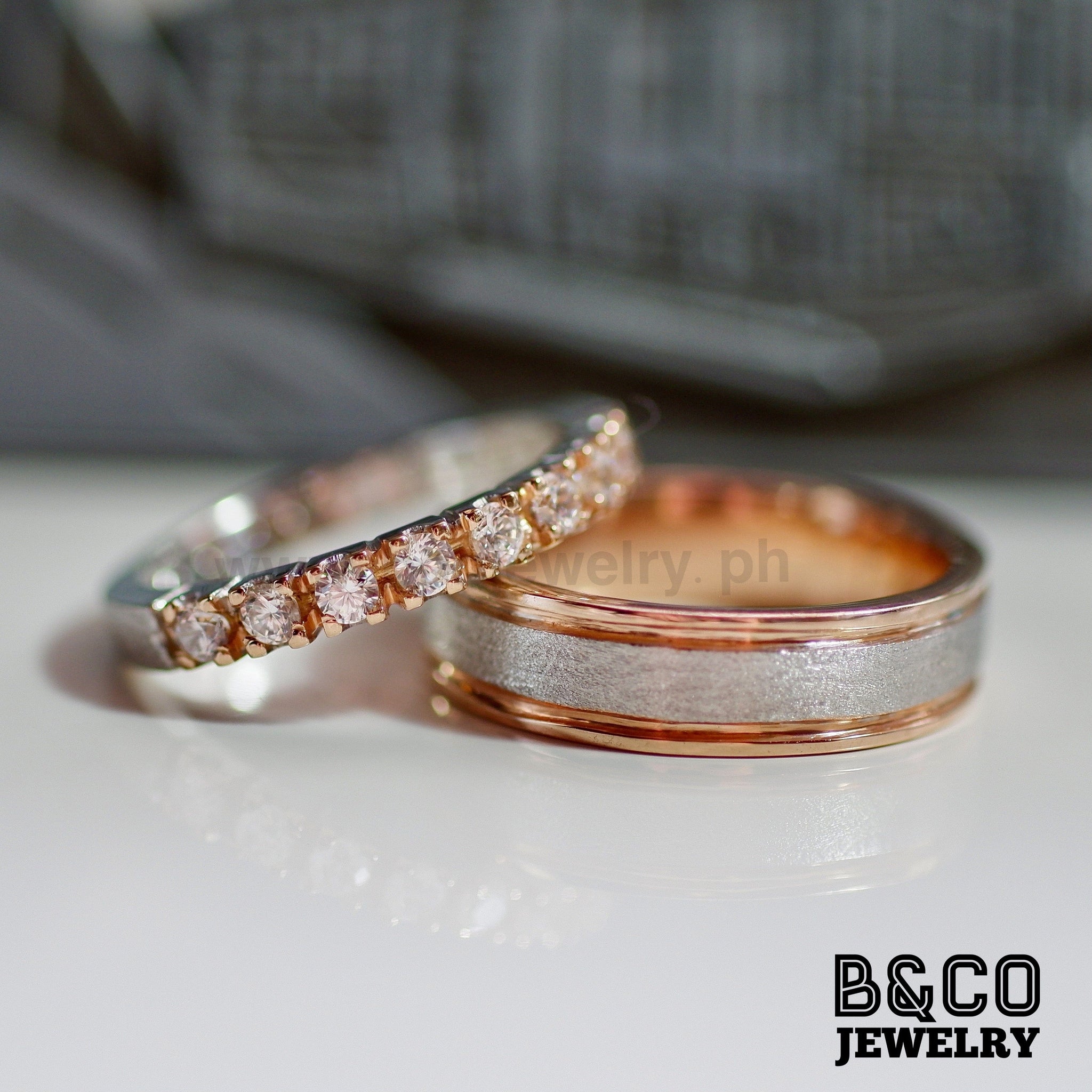 Salzburg Two Tone Wedding Rings B&Co Jewelry - Main Image