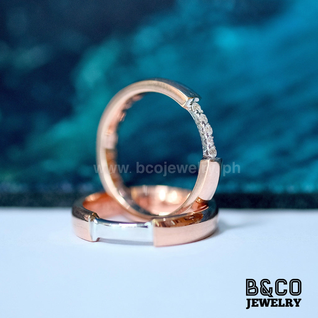 Segovia Two Tone Wedding Rings - B&Co Jewelry