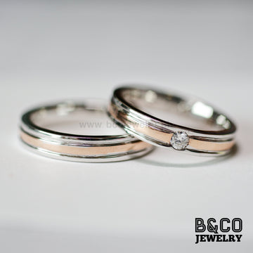 Tallinn Two Tone Wedding Rings - B&Co Jewelry