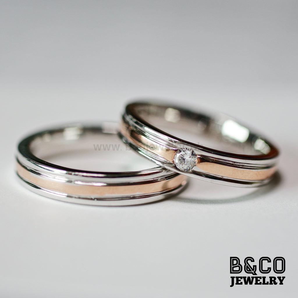 Tallinn Two Tone Wedding Rings - B&Co Jewelry