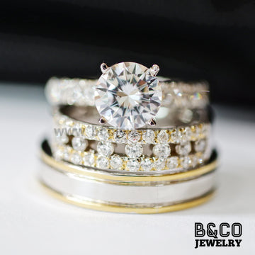 B&Co Jewelry Wedding Band + Engagement Ring Set Giardini x Naxos Set
