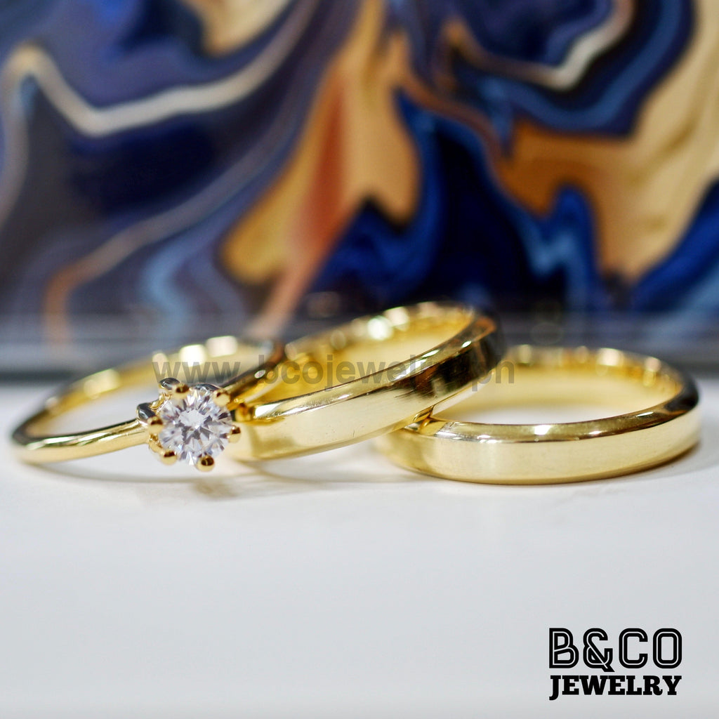 B&Co Jewelry Wedding Band + Engagement Ring Set Limerick Set