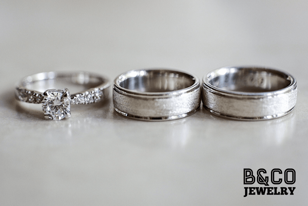 B&Co Jewelry Wedding Band + Engagement Ring Set Salento x Athens Set