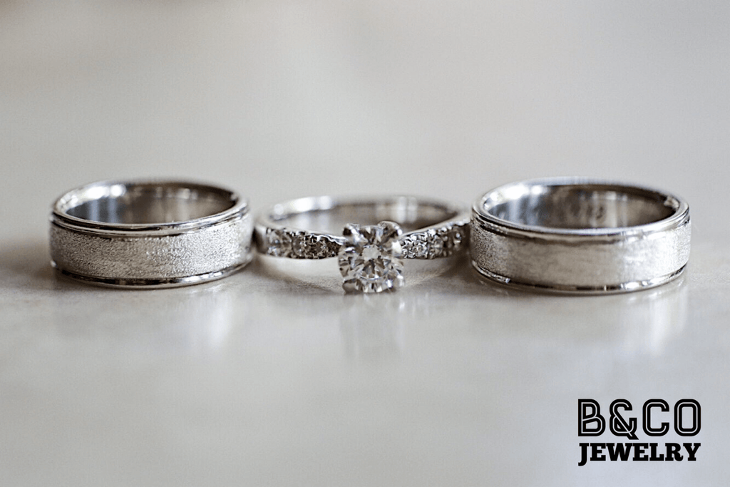 B&Co Jewelry Wedding Band + Engagement Ring Set Salento x Athens Set