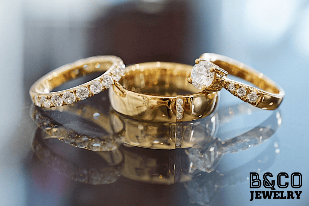 B&Co Jewelry Wedding Band + Engagement Ring Set Sant’ Andrea x Athens Set